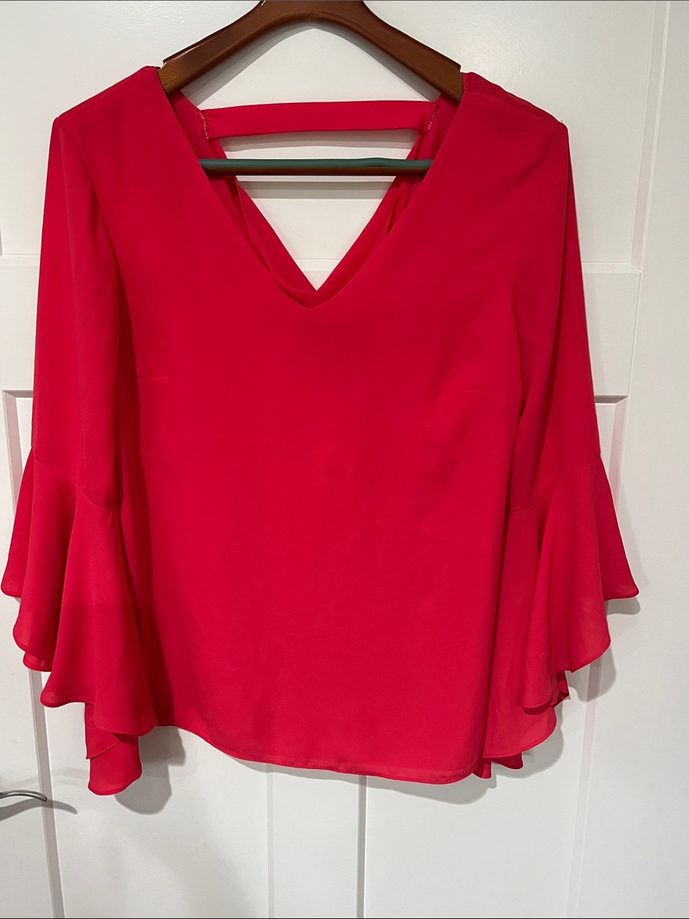 NWT Frank Lyman V-Neck Ruffle Sleeve Women blouse Sz 8